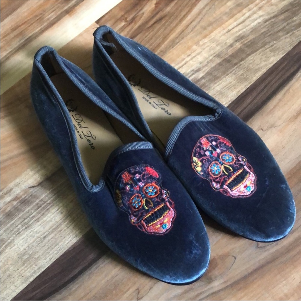 Del Toro Men’s Day of the Dead Velvet Loafers